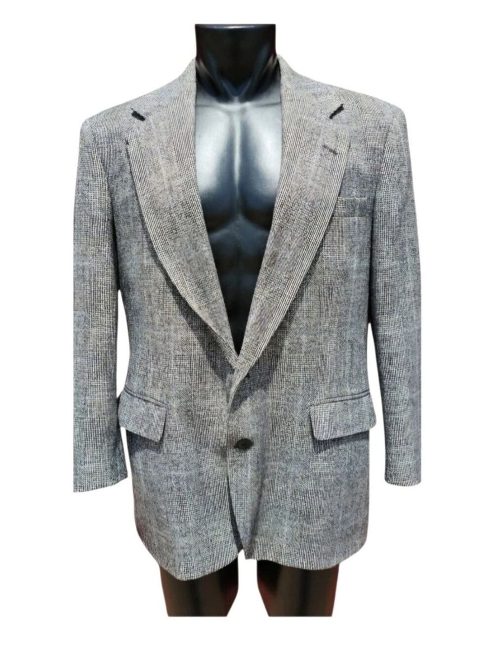 Haggar Imperial Gentlemans Fit Mens 42 Blazer Glen Plaid Sport Coat Jacket USA